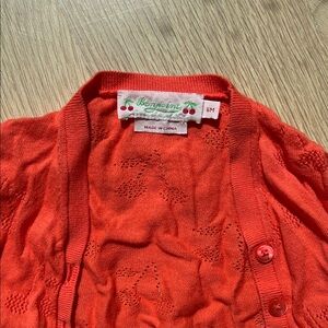 Bonpoint Vibrant Orange Cardigan